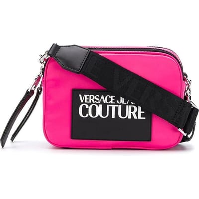 Versace Jeans Couture Logo Polyester Enkele Schouder Crossbody Tas Dames tassen Magenta E1VVBBT1-71420-401 Basic Set (Bag+Dust Bag) pink