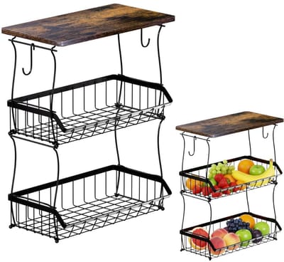 MRKK® Fruitschaal - Fruitmand Etagere 3 laags - Zwart