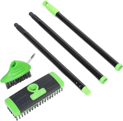 Onkruidborstel - Onkruidverwijderaar - Terras Reinigen - Verstelbare Handgreep - 43 cm - Zwart