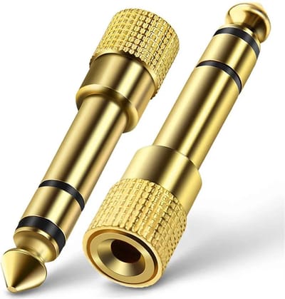 DrPhone SoundSync Pro - 6.5mm M plug to 3.5mm F Jack Stereo Audio Adapter Plug