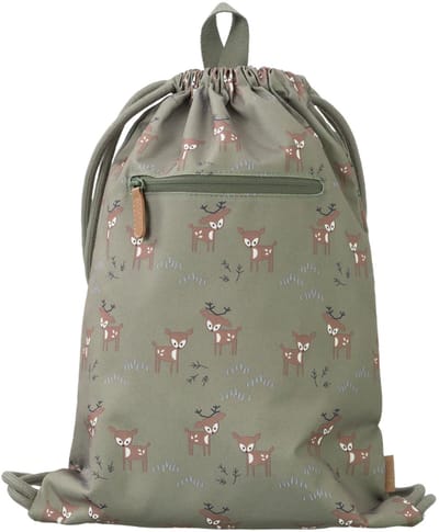 Fresk Zwemtas Jongens - Gymtas - Waterafstotende Strandrugzak voor Kinderen – Zwemzak met Ophanglus - 38 x 27 cm - Groen - Deer Olive