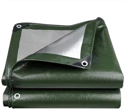 Afdekzeil Met Metalen Zeilringen – 5 × 6 m – Groen – 100 g/m² – Scheurbestendig en Waterbestendig Zeil voor Buiten Tuinmeubelen, Aanhanger of Zwembad – Multifunctioneel als Grondzeil of Autohoes