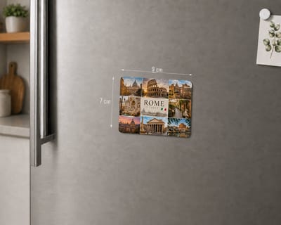 Rome Italië Koelkastmagneet MDF – Souvenir Magneet met Colosseum, Vaticaan, Trevifontein en Italiaanse Straatjes