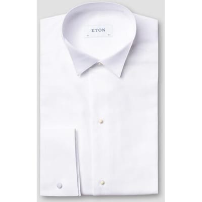 Eton Overhemd Wing Collar Classic Evening Piqué Wit / male