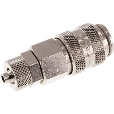 Vernikkeld Messing DN 5 Luchtkoppeling Snelkoppeling 4x6 mm Push-On
