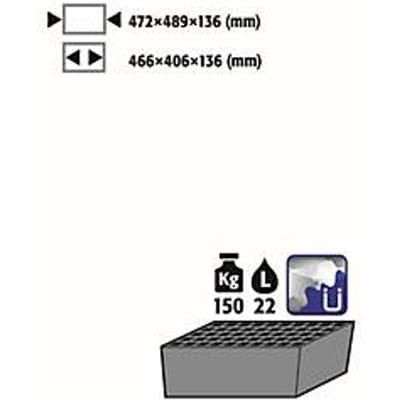 Stawa-R bodemopvangbak met rooster voor asecos chemiekasten van de CS-serie, plaatstaal, blauw, B 472 x D 489 x H 136 mm, 22 l