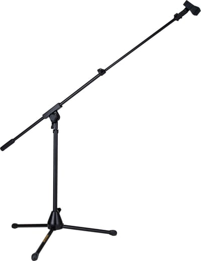 HERCULES Stands HCMS-540B microfoonstandaard, 65,5 cm, telescopische arm, driepotig, voor drums, versterkers