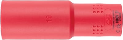 Wurth - VDE dopsleutel 1C-isolatie 1/2 inch zeskant lang - VDE-dopsleutel 1/2 inch Metrisch, zeskant, lang x 1 st Soort aandrijving Binnenvierkant Sleutelwijdte 19 mm