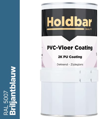 Holdbar PVC-Vloer Coating Briljantblauw (RAL 5007) 1 Kg - Vloerverf - Alle kleuren - Hecht direct op PVC - Slijtvast - UV-bestendig - Gemakkelijk te reinigen - Beschermt PVC-Vloer - 2 Componenten Verf
