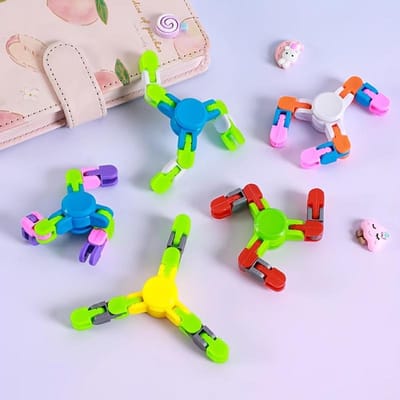 1 stuks Variëteit Vingertop Gyro Ketting Gyro Spellen Vier-schakel Fietsketting Top Decompressie Speelgoed Fidget Spinner Bureau Speelgoed