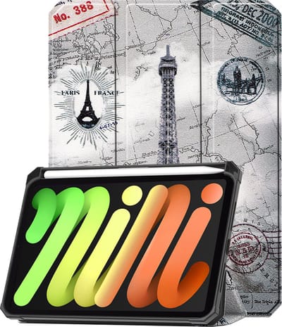 Hoesje - Geschikt voor Apple iPad Mini 7 (2024) - 8.3 inch - 7e Generatie - Dun & Stevig - Trifold Bookcase - Hard Cover Case - Met Uitsparing Geschikt voor Apple Pencil - Hardcover Book - Tablet Hoes - Eiffeltoren