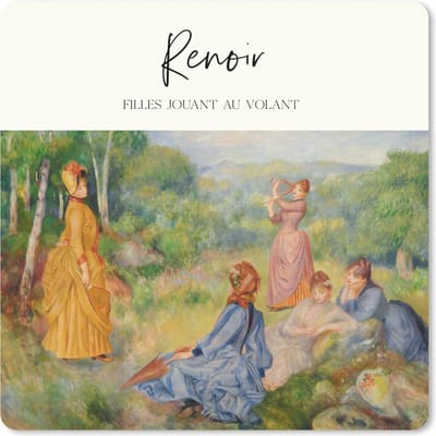 Muismat 20x20 cm - Mousepad Kunst - Renoir - Filles jouant au volant - Muismatten