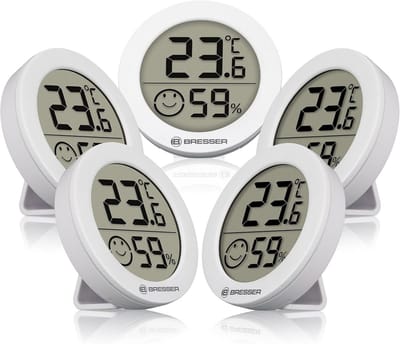Thermo-/hygrometer Set - 5 delig - Binnenklimaatmeter voor Temperatuur en Luchtvochtigheid