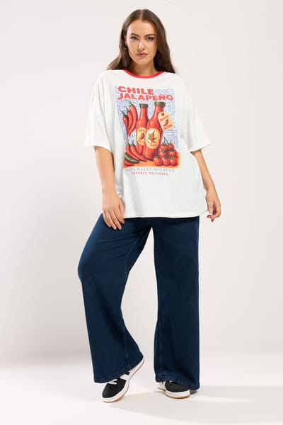 Yours Ivoorwit 'Chile Jalapeno' Relaxed Tshirt Size 42