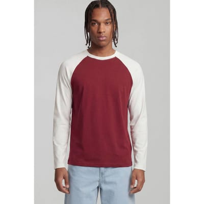 Essentieel Regular Fit Raglan Shirt Met Lange Mouwen | Off White | Size Medium