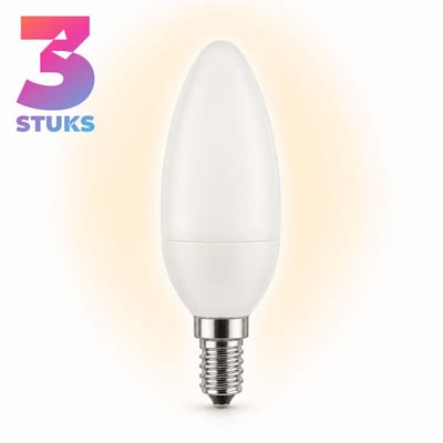 3x Kaarslamp Spaarlamp E14 - 11W - Daglicht (6400K) - 660 lm - 10 jaar - Niet Dimbaar