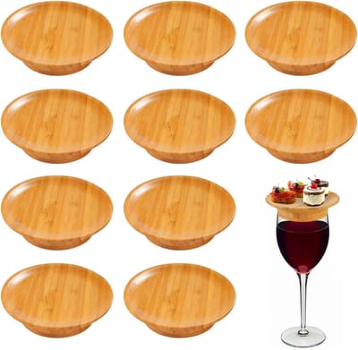 EGoods - Houten wijnglazen toppers set van 10 stuks voor charcuterie en desserts