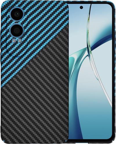 Hoesje geschikt voor OnePlus Nord CE 4 Lite - Techsuit Carbonite FiberShell Carbon Back Cover - Blauw/Zwart