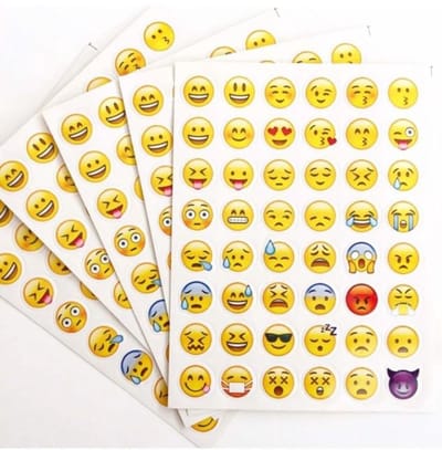 Emoji stickers - Emoticons - Smileys - 576 stickers - 12 velletjes - 48 verschillende stickers per vel - Gezichtjes - Whatsapp emoji's - Stickervel - Schoolstickers - Beloningsstickers - Jonyx