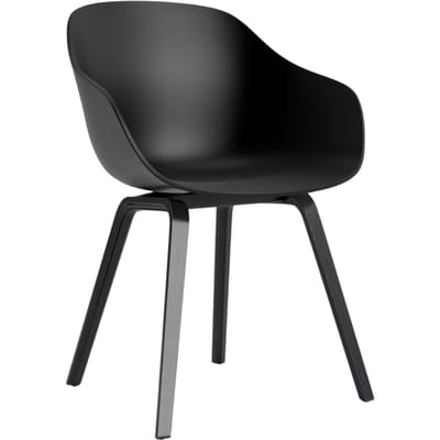 HAY About A Chair AAC 222 - black 2.0 - zwarte lak op waterbasis - Standaard glijders kunststof