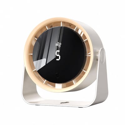 Ventilator - Tafelventilator - 3000mAh USB-ventilator met 5 windsnelheden, LED-display, 90° verticaal draaibaar, draagbare miniventilator voor kantoor, slaapkamer en thuis（wit）