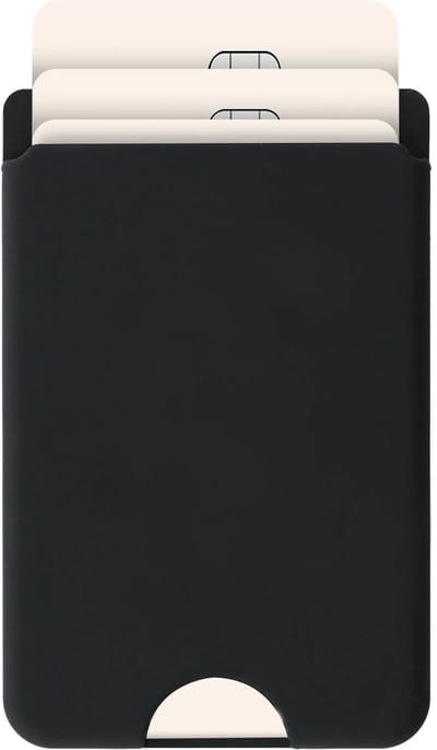 AVY Magnetische Kaarthouder | Compatibel met MagSafe | Ruimte voor 3 Pasjes | Siliconen Pasjeshouder Wallet | Zwart