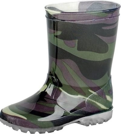 Groene kleuter/kinder regenlaarzen leger - Rubberen leger print laarzen/regenlaarsjes voor kinderen 27