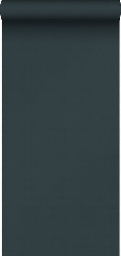 ESTAhome behang linnenstructuur inktblauw - 53 cm x 10.05 m - 139242