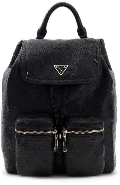 GUESS vrijetijdsrugzak rugzak Manhattan II Flap Backpack Black Logo zwart