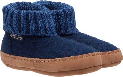 Bergstein Cozy Lux Sloffen - Pantoffels voor dames, heren en kinderen - 100% Zuiver scheerwol - Dark Blue