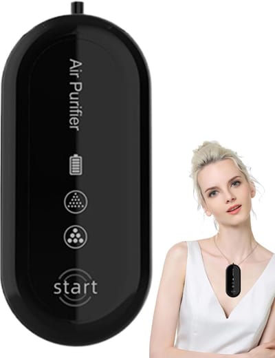 Draagbare reiniger - Ionenreiniger reisformaat - Persoonlijke luchtkwaliteit - Real-time sensor - 2.5x9.5x2.5 cm - Zwart
