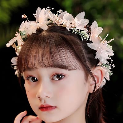 Roze Bloemen en Vlinders Haaraccessoires voor Meisjes - Hoofdband voor Verjaardagen, Communie en Bruiloften