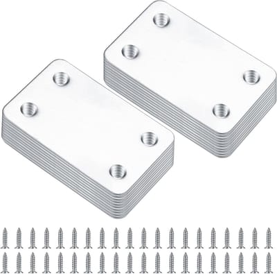 20 Stuks RVS Platte Verbinders - Hoogwaardige Houtverbindingen voor Meubelreparatie, Versteviging en Klussen, 38x60mm