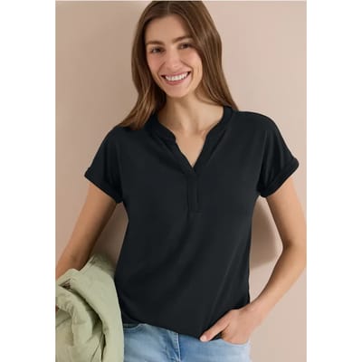 Shirt met gespleten hals in tuniekstijl
