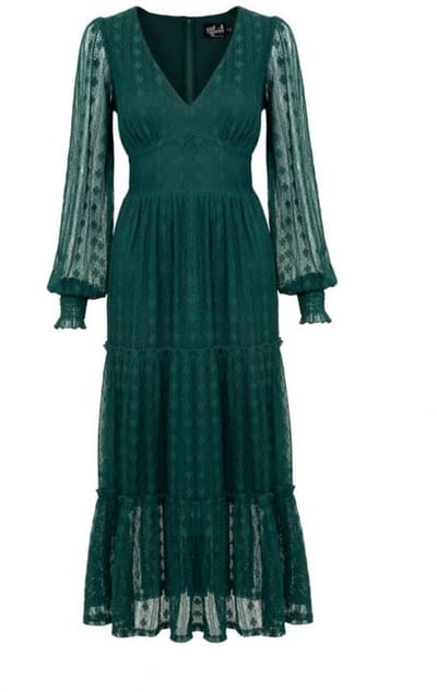 Hell Bunny - Rockabilly Maxi-jurk - Rhianne Dress - XS tot 4XL - voor Vrouwen - groen