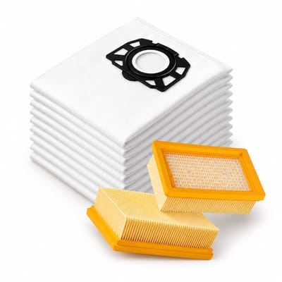 2x HEPA Filter & 10x Stofzakken geschikt voor Karcher MV4 MV5 MV6 WD4 WD5 WD6 Voor Karcher WD4000 - WD5999 2.863-006.0