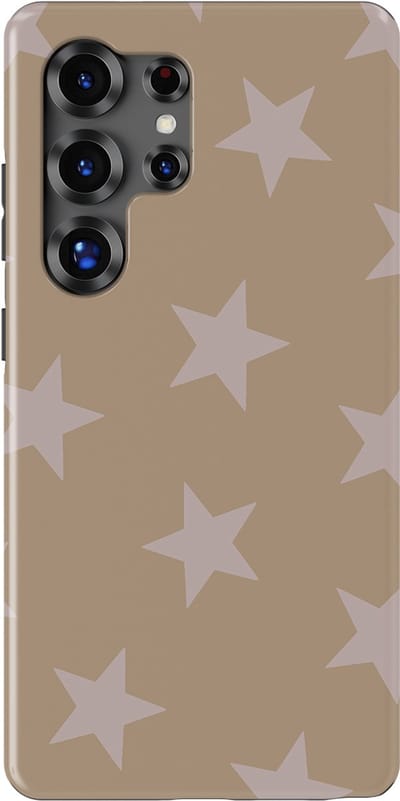 DripCase Hoesje Samsung Galaxy S25 Ultra | Sterren Design | Magnetisch Opladen | 2-in-1 Ontwerp | Stars Backcover Mocha Blush
