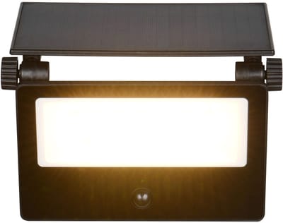REALITY MOURA - Wandlamp - Zwart mat - incl. 1x SMD 18 W - Instelbare lichtkleur - Bewegingssensor - Wandmontage - Oplaadbaar - Snoerloos - Solar - Zonne-energie - Kantelbaar - Geheugenfunctie via de wandschakelaar - Buitenverlichting - IP54