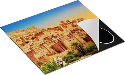 Chefcare Inductie Beschermer Kasbah Ait Ben Haddou Stad in Marokko - 60x50 cm - Afdekplaat Inductie - Kookplaat Beschermer - Inductie Mat
