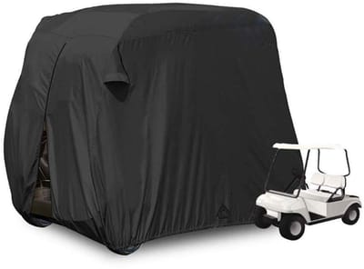 Jhubersproducts - Golfkarhoes - Waterdichte Golfkar Regenhoes - 2 Stuks - Stofdicht - Geschikt voor Clubauto's - Inclusief Opbergtas
