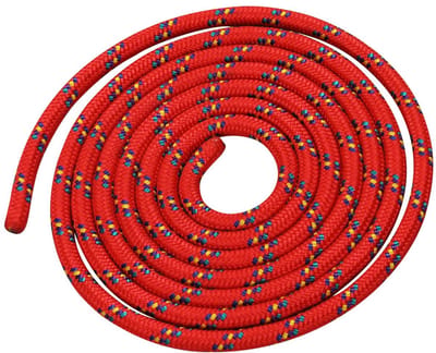 Springtouw zonder handvat - duurzaam - 3 m - rood met gekleurde accenten