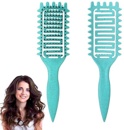 Deze groene krulborstel Geschikt voor dames heeft ventilatiegaatjes waardoor je gemakkelijk krullen kunt maken. Geschikt voor alle haartypes.