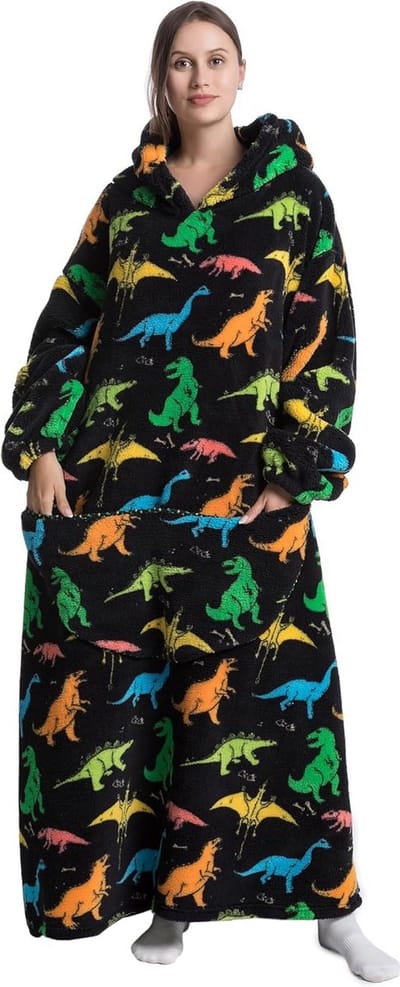 Comfortabele Deken met Mouwen voor Dames en Volwassenen - Warme, Draagbare Hoodie Deken