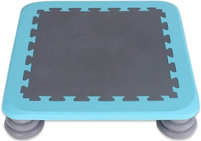 Opvouwbare trampoline - Vierkante springmat - Zintuiglijk spelen - Compact ontwerp - 65 cm - Blauw