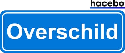 Hacebo - Plaatsnaam Sticker - 29x10 CM - Overschild sticker - Verkeersborden sticker - grappige cadeaus - Overschild
