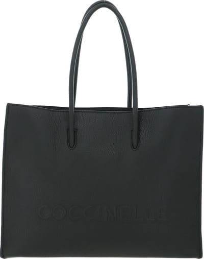 COCCINELLE Leren Handtas Myrtha Maxi Log Handbag Grained Leather Alga Donkergroen