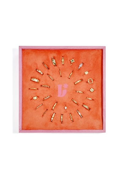 Lilli june roestvrijstalen ringen displayset - Goudkleur - 16