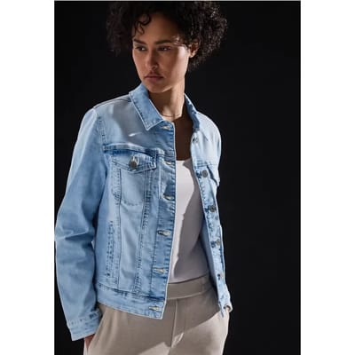 Denim jack in gebleekte look