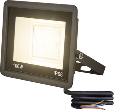 5x100W LED-schijnwerper voor buiten, 7000 lm superheldere LED-schijnwerper IP66 waterdicht, buitenspot voor magazijn, tuin, garage, tuin, warm wit