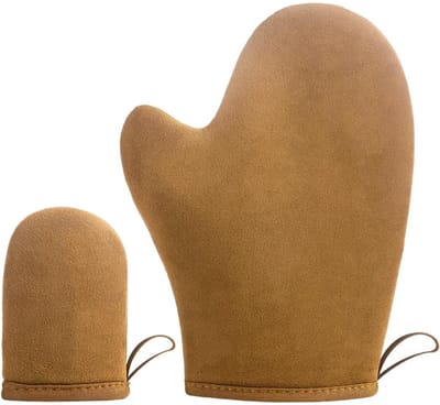 TOVBMUP 2 Bruiningshandschoenen - Zelfbruiner Applicator - Whitening Handschoenen - 2 Maten - Geschikt voor Zelfbruiningsgel, Bruiningsolie, Bruiningscrème - Bruin